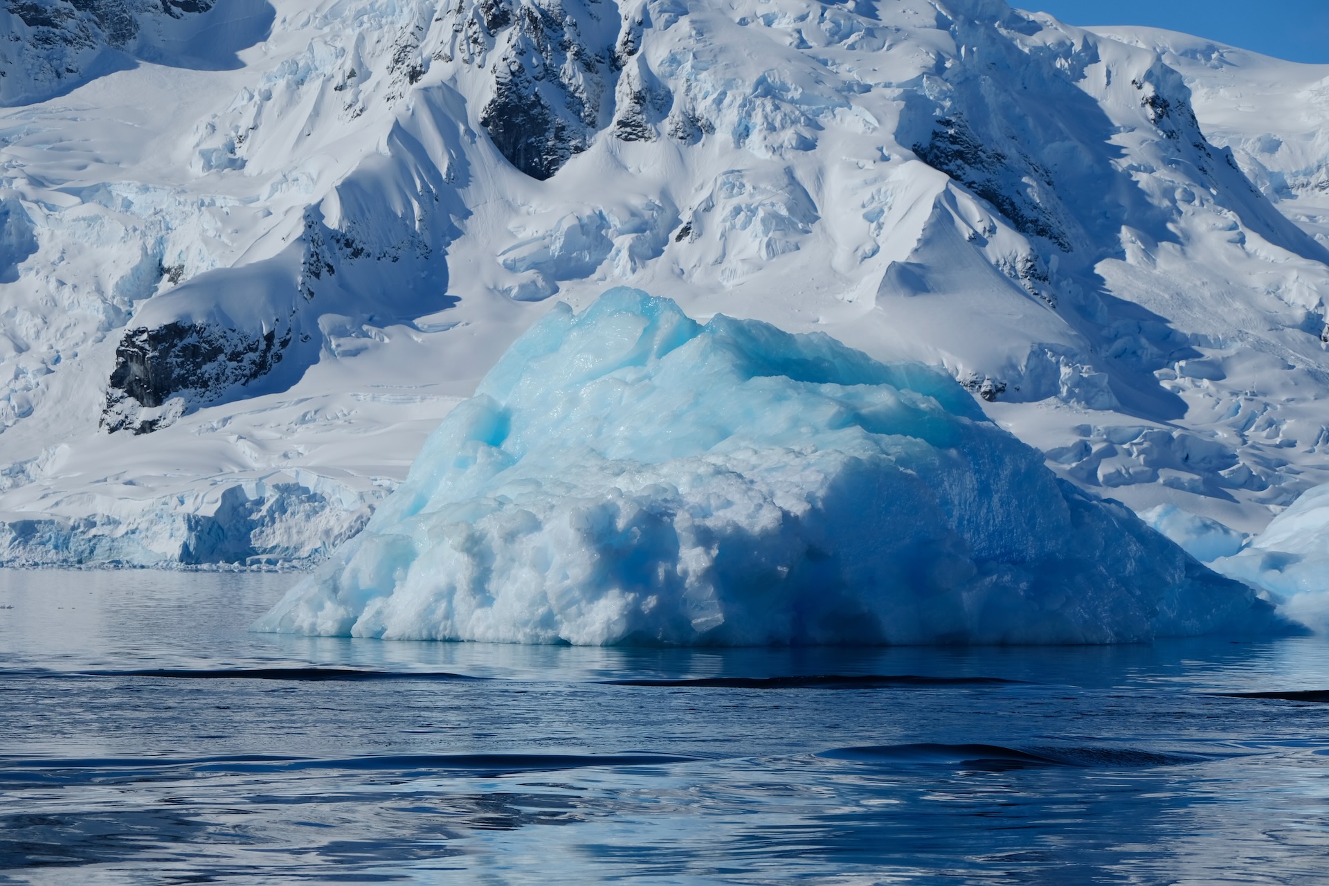 Shimmering blue iceberg
